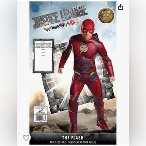 Justice League Deluxe Flash Adult Costume size Large